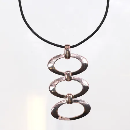 Collier med tyg band, längd:42-46cm, Vikt: 18,4 g