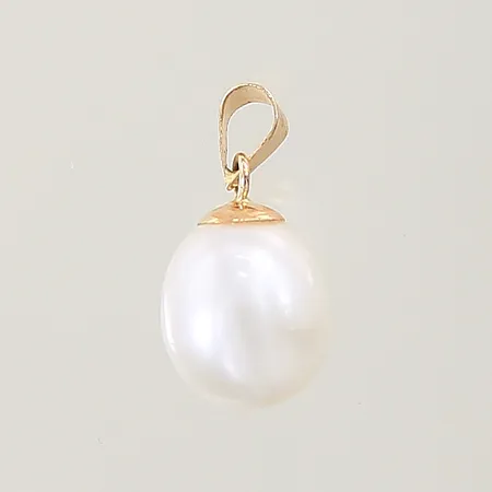 Hänge med odlad sötvattenspärla Ø8mm 14x8mm 18K Vikt: 0,9 g