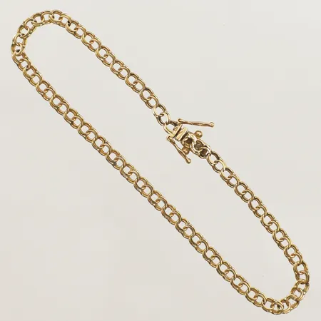 Armband Bismarck 20cm bredd 3,4mm defekt lås går ej öppna 18K Vikt: 3,7 g