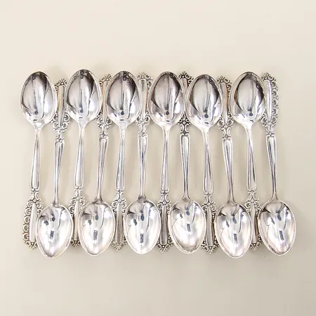 12 Kaffeskedar modell Carmen GAB 11,5cm silver 830/1000 Vikt: 128,1 g