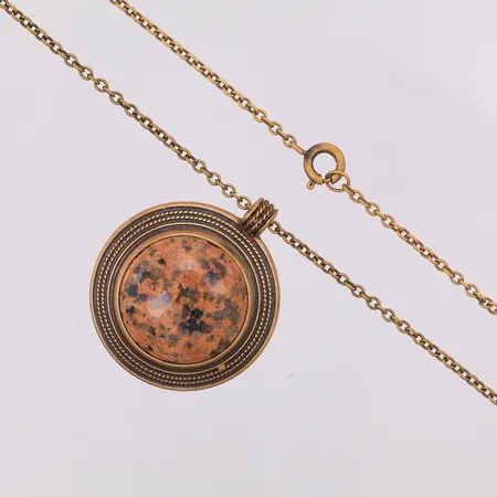 Collier Kalevala 58cm hänge granit 37mm, brons