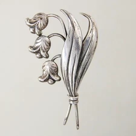 Brosch liljekonvalj 57x 34mm silver 830/1000 Vikt: 7,6 g