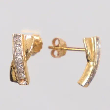 Ett par örhängen diamanter 10x0,01ct, 1,5cm 18k Vikt: 1,7 g