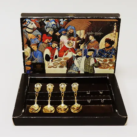 4st kaffeskedar Scandia guld, 10,3cm, originalkartong Vikt: 0 g
