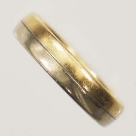 Ring stl:19 bredd 4,8mm tvåfärgad, personlig gravyr, 18K Vikt: 6,2 g