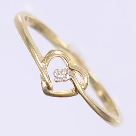 Ring med diamant 1x0,005ct stl 18¾ bredd 1-5mm 18K Vikt: 1,7 g