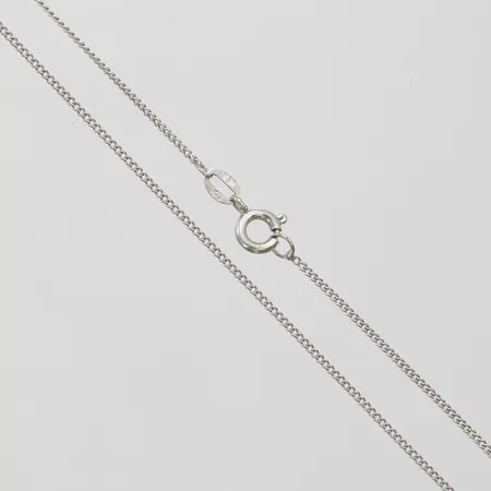 Kedja Pansar längd: 40,7cm, bredd: 1mm, vitguld, 18K Vikt: 1,4 g