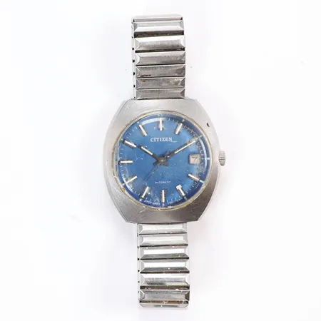 Herrur Citizen Automatic, Ø38mm, caliber 8210, serienummer 72-9019, referensnummer 4-820916, datum, flexiband, repigt glas, inga övriga tillbehör