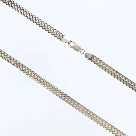 Collier X-länk längd 45cm bredd 6mm, skev, 925/1000 silver Vikt: 14,6 g