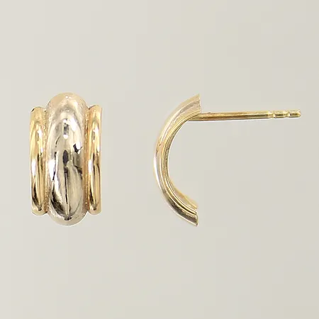 Örhängen 22x6,3mm tvåfärgade, ena saknar snurrebus 18K Vikt: 0,9 g