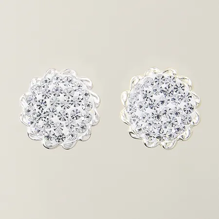 Örhängen med vita stenar Ø13,5mm silver 925/1000 Vikt: 1,6 g