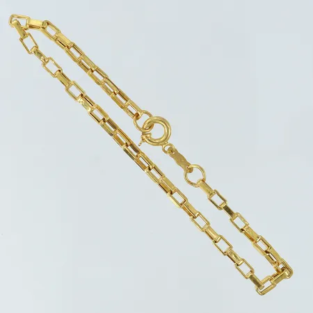 Armband ankar längd 18cm bredd 3mm ihålig 18K. Vikt: 2 g