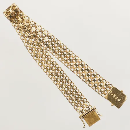 Armband X-länk 20cm bredd 10,9mm tillverkade av Ädelsmycken Aktiebolag år 1959 18K Vikt: 18 g