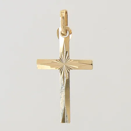 Hänge kors mönstrad 22x14mm 18K Vikt: 0,9 g