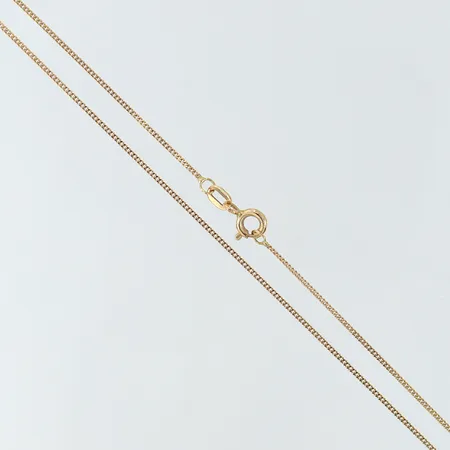 Kedja pansar, ca 42,5cm, bredd 1mm, GHA. 18K Vikt: 1,7 g