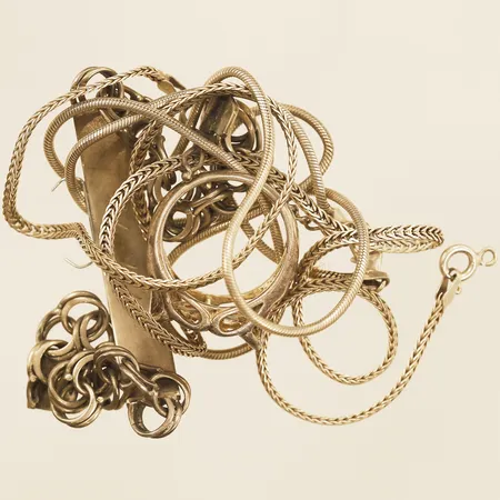 Diverse guld defekt gravyr silver 830-925/1000 Vikt: 31,8 g