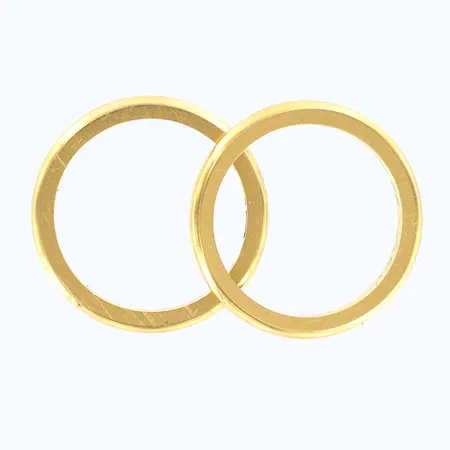 2 Ringar stl:17 bredd 2mm, gravyr, 18K Vikt: 7,5 g