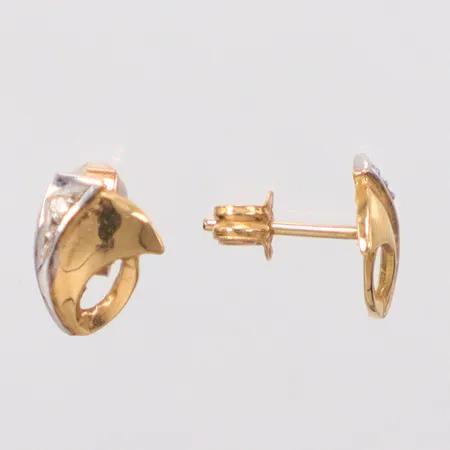 Ett par örhängen tvåfärgade Ø9,2mm, 18K Vikt: 1,2 g