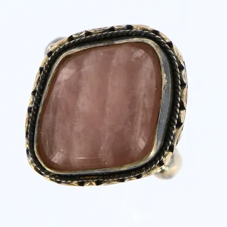 Ring med rosenkvarts stl:17¾, bredd 4-22mm, 925/1000 silver Vikt: 12,2 g
