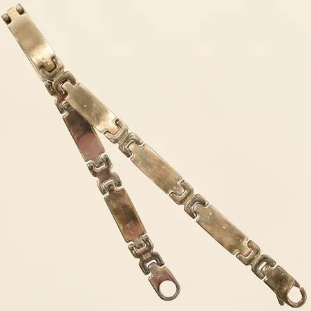 Armband längd 18,5cm bredd 6,0mm GHA, delvis stel, silver 925/1000 Vikt: 21 g