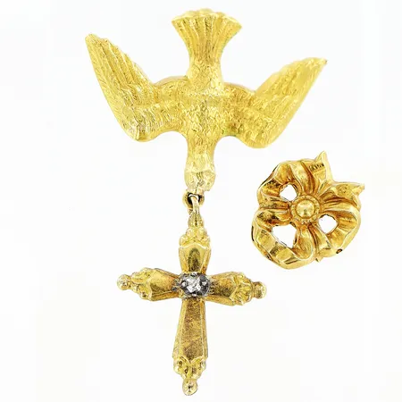 Diverse guld defekter gravyr 18K. Vikt: 1,6 g