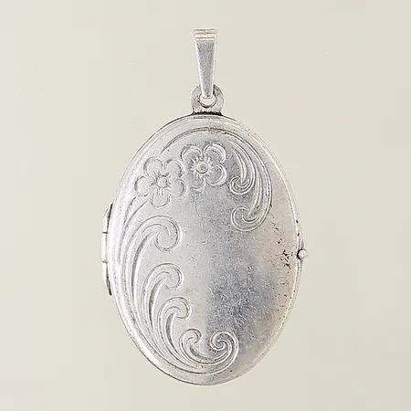 Hänge/medaljong med blomdekor 36x22mm silver 925/1000 Vikt: 4,5 g