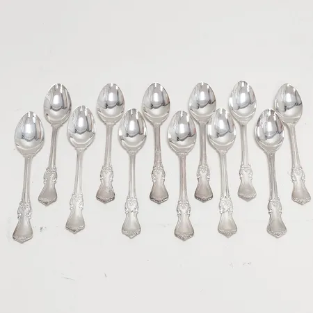 12 Kaffeskedar modell: Olga, längd: 123mm, Eskilstuna Silversmeds Ab, Eskilstuna, 1991-1994, silver 830/1000 Vikt: 178,2 g