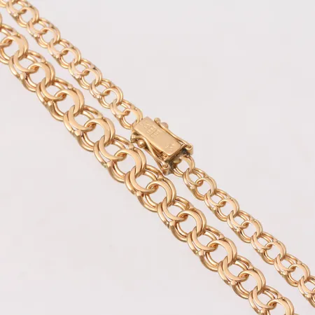 Collier 46,5cm Bismarck docerat, bredd 4,6-7,2mm, Clareus Guldsmeds Ab, 1982, 18K, 17,63g.