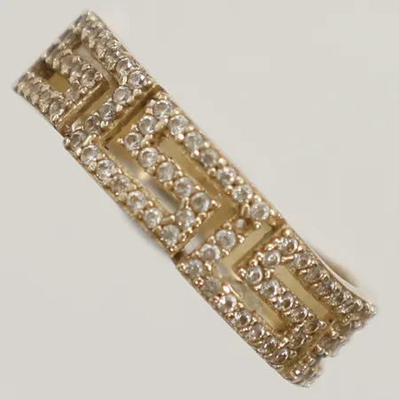 Ring med vita stenar stl 17 bredd 5,3mm defekt 18K Vikt: 2,1 g