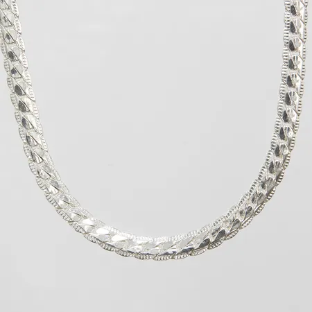 Collier manglad Pansar längd: 40,9cm, bredd: 4,9mm, silver 925/1000 Vikt: 14,9 g