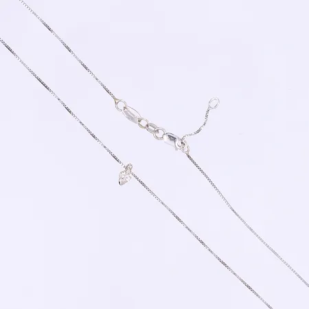 Halskedja Venezia med hjärtformat hänge längd 43cm bredd 1mm vitguld 18K Vikt: 2,4 g