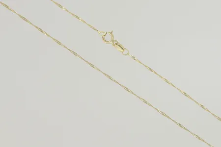 Halskedja singapor längd 45 cm bredd 1 mm, 14K Vikt: 1,2 g