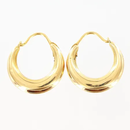 Örhängen creoler längd 17mm, bredd 2,5-4mm, smärre skevheter, 18K  Vikt: 2,1 g