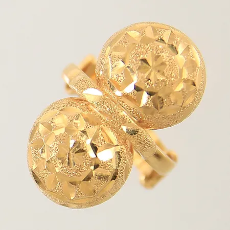 Ring med dekor justerbar storlek bredd 2,3-25,6mm bucklig skena 21K Vikt: 5,2 g