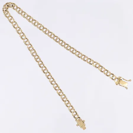 Armband Bismarck GHA längd 19cm bredd 4mm kistlås 18K Vikt: 4,8 g