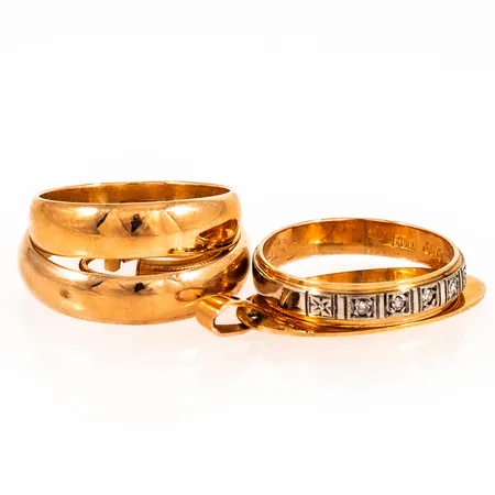 Diverse graverat guld 18K 16,8g. 