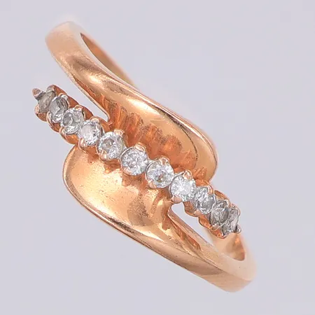 Ring vita stenar stl:18¼, 14K Vikt: 3,2 g
