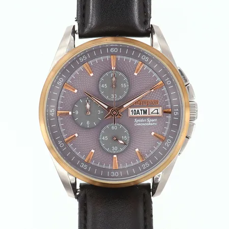 Herrur Champion Spider Sport quartz stål ref-nr: CG31 serie-nr: CI-0918 datum kronograf läderband ej original inga tillbehör.