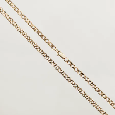 Kedja dubbelpansar längd 52cm bredd 3,5mm 14K Vikt: 10,3 g