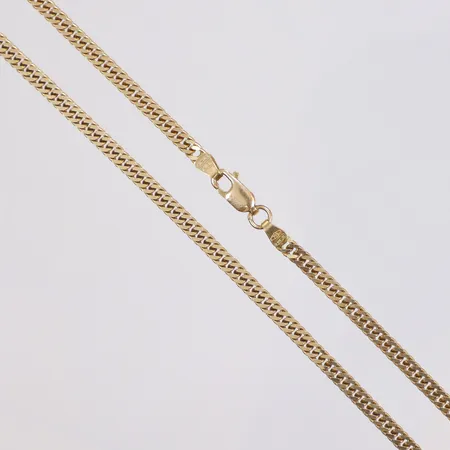 Halskedja Pansar, längd 45,5cm, bredd 3mm, något bucklig, 18K Vikt: 13,9 g
