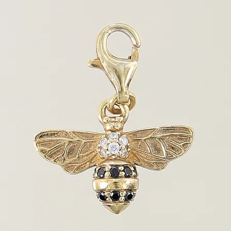 Berlock bi med blå samt vita stenar Thomas Sabo, 22x18,1mm, förgyllt silver 925/1000 Vikt: 2 g