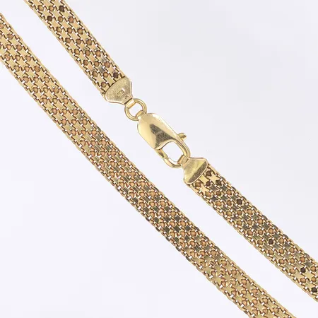 Halscollier X-länk dubbelradig längd 43cm bredd 7mm 18K Vikt: 28,3 g