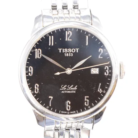 Herrur Tissot Le Locle, Ø39mm, automat, datum, glasbaksida, stållänk, boettnr L164/264, #QKS.HA.2220, bruksskick, inga övriga tillbehör