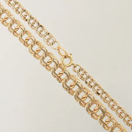 Collier doserad Bismarck längd 45cm bredd 4,1-7,6mm 18K Vikt: 20,1 g