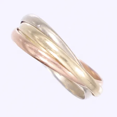 Ring trefärgad stl 17½ bredd 4mm 14K Vikt: 2,6 g