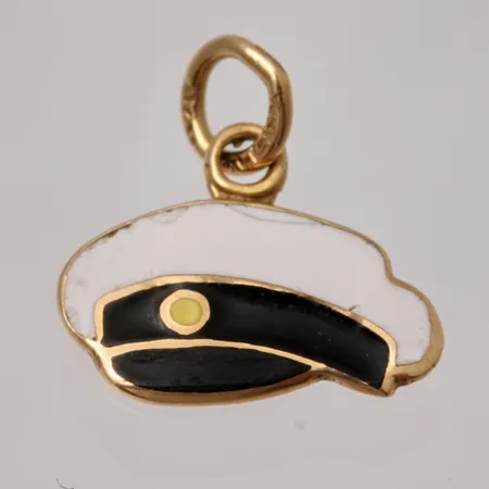 Hänge studentmössa 13,2x13,8mm, emaljerad, NSE, 18K, 0,8g.