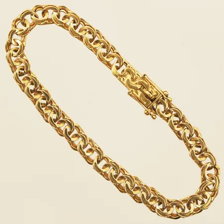 Armband platt Bismarck 20cm bredd 5,4mm tillverkad år 1949 18K Vikt: 9,6 g
