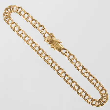 Armband Bismarck längd: 18cm, bredd: 4,6mm, svenska stämplar, 18K Vikt: 6,7 g