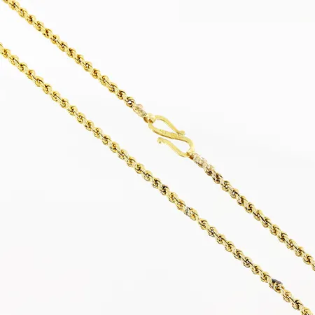 Kedja Cordell längd 56cm, bredd 3mm, S-lås, lagning på flera ställen, 18K Vikt: 9,5 g