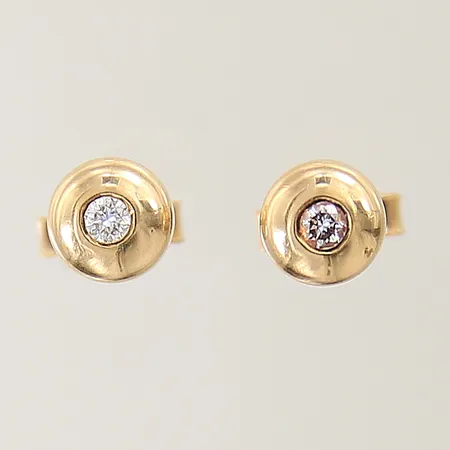 Örhängen med diamanter 2 x ca 0,05ct Ø6,7mm 18K Vikt: 3,7 g